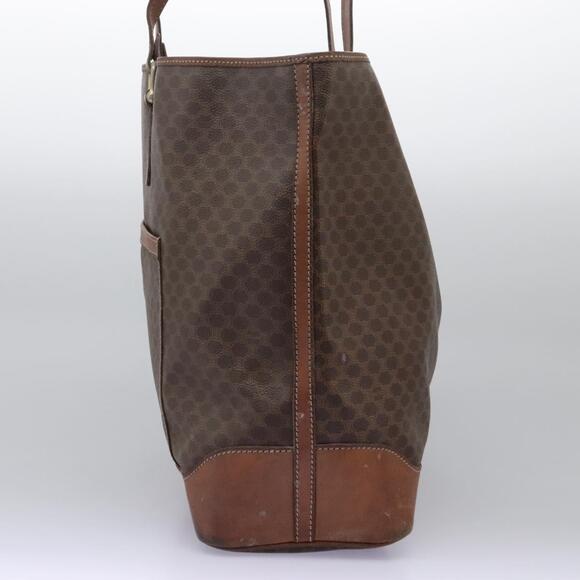 CELINE Macadam Canvas Tote Bag Brown Gold - Picture 4 of 13